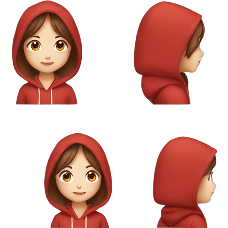 boy emoji red bang brown hair asian girl red hoodie emoji