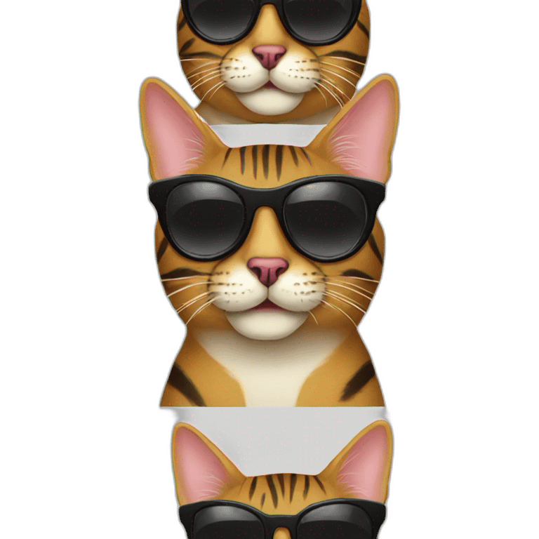 Dancing bengal cat in sunglasses  emoji