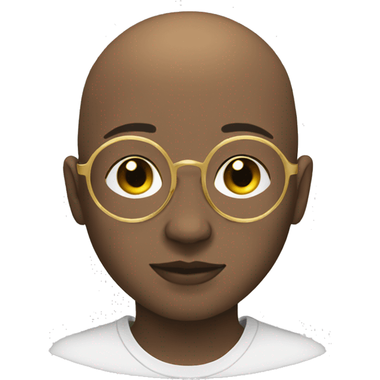 bald boy 15 years old with round golden glasses emoji