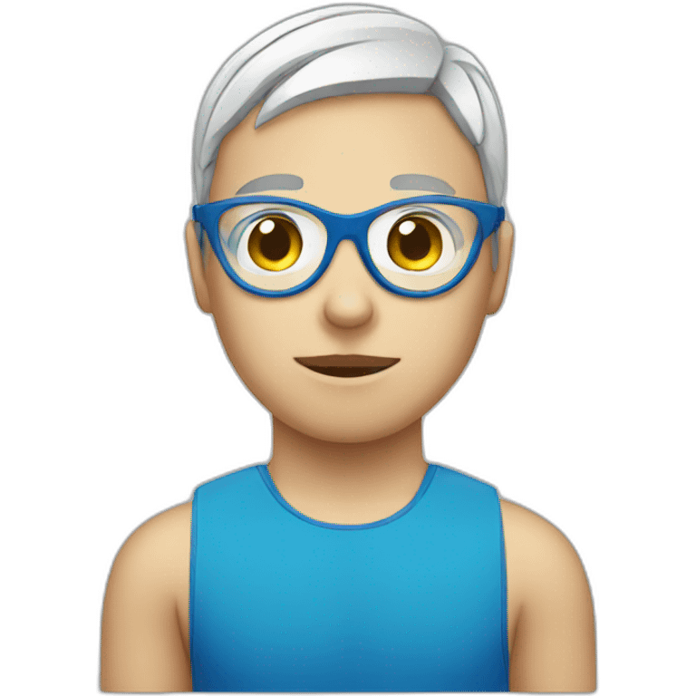 an autistic swimmer with glasses emoji