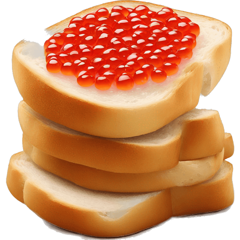 Food red caviar on bread emoji