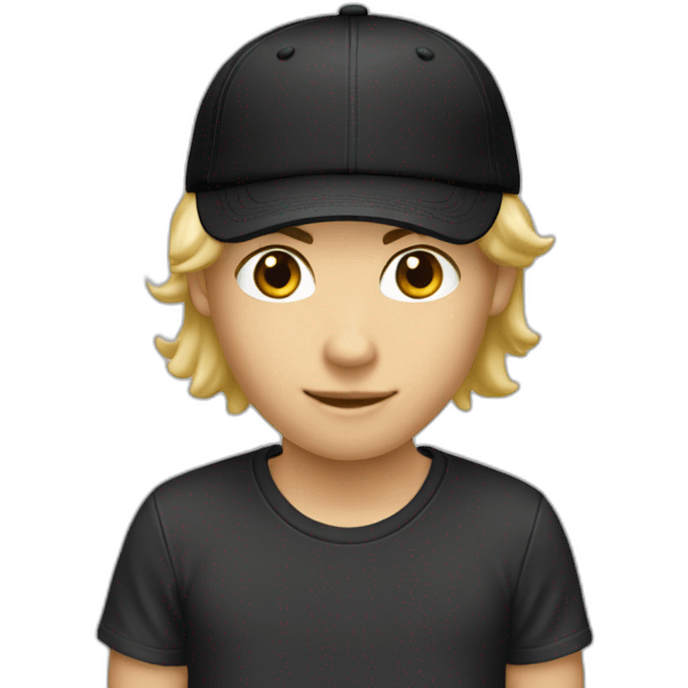 blond boy cap black front hair small emoji