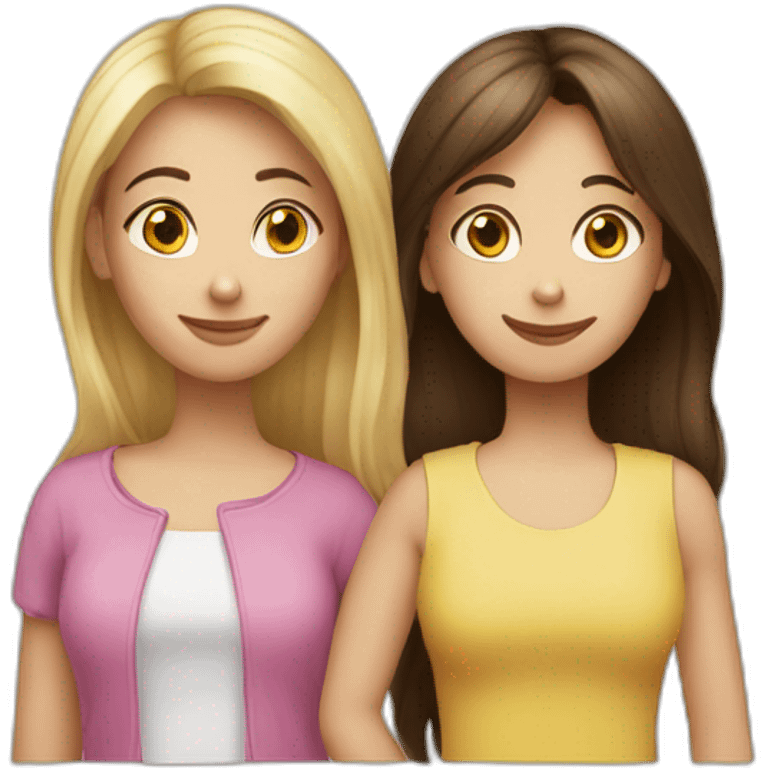 single mom brunette two kids girl blonde and boy brunette emoji