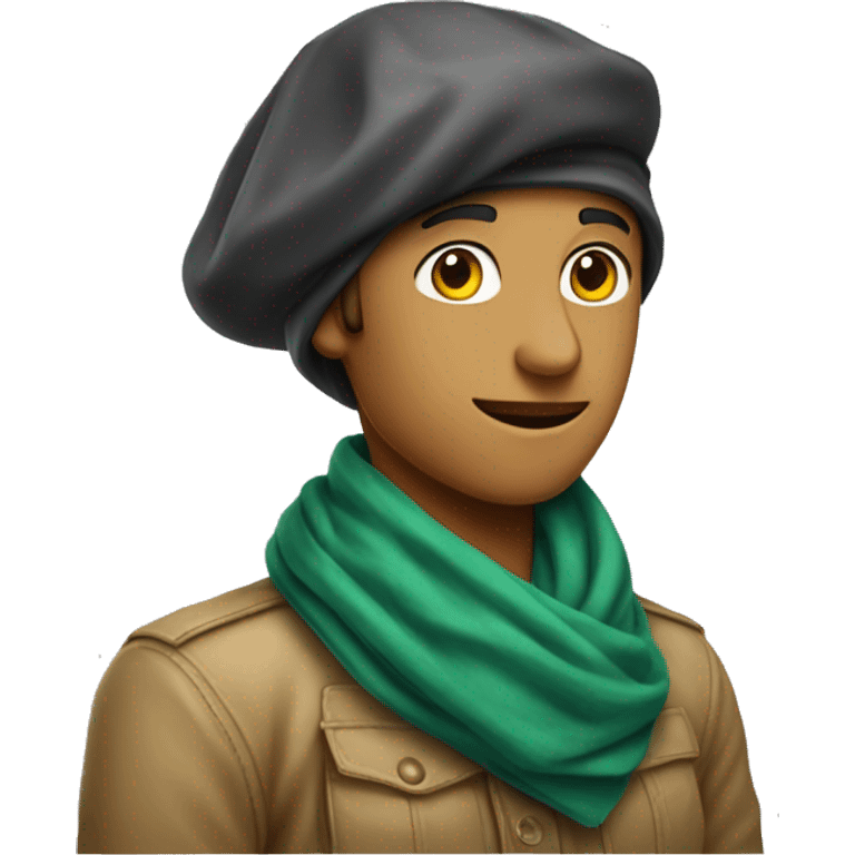 Avec un foulard et un béret  emoji