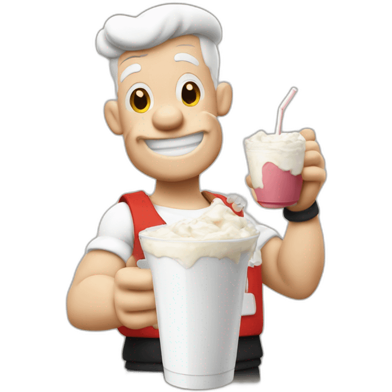 Popeye drinks milkshake emoji