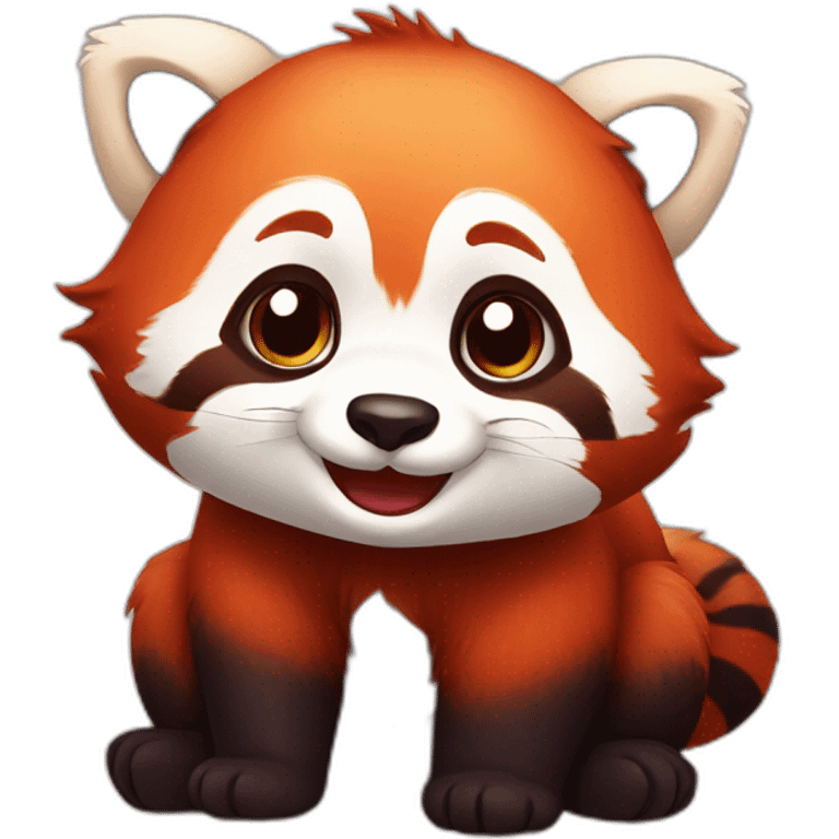 Happy cute red panda emoji