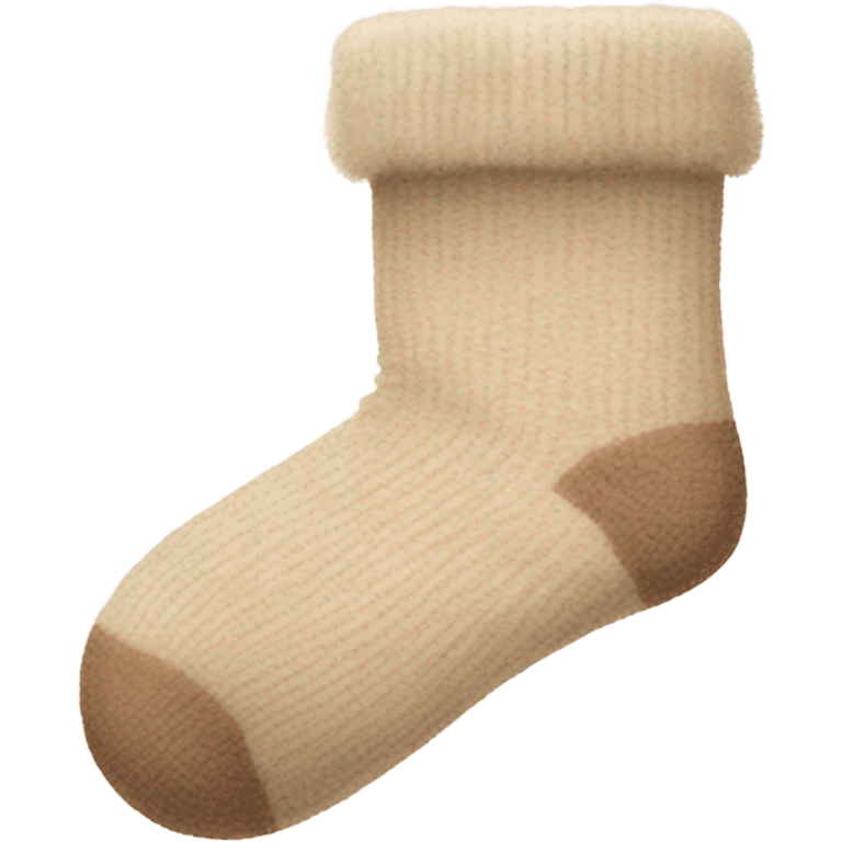 cozy fluffy beige socks  emoji