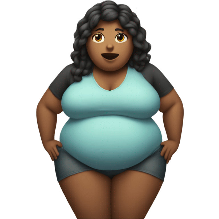 woman with huge round belly emoji