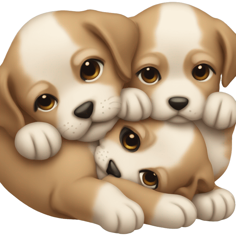 Puppies snuggling emoji