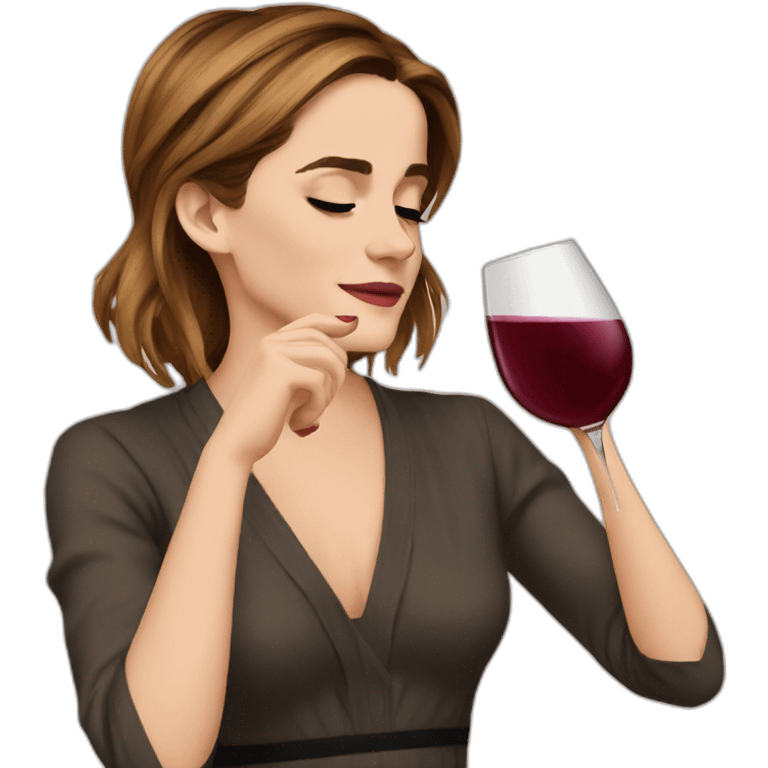 emma watson drinking wine emoji