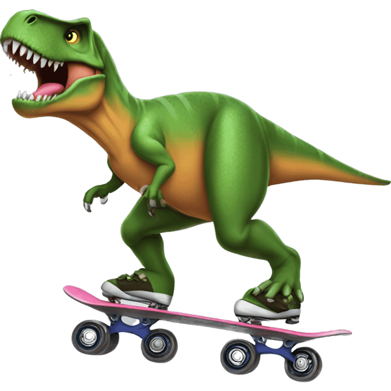 T-Rex in skates emoji