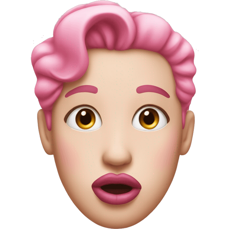 super big lips  and   pink    pink  face emoji