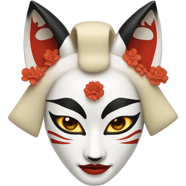 geisha kitsune mask emoji