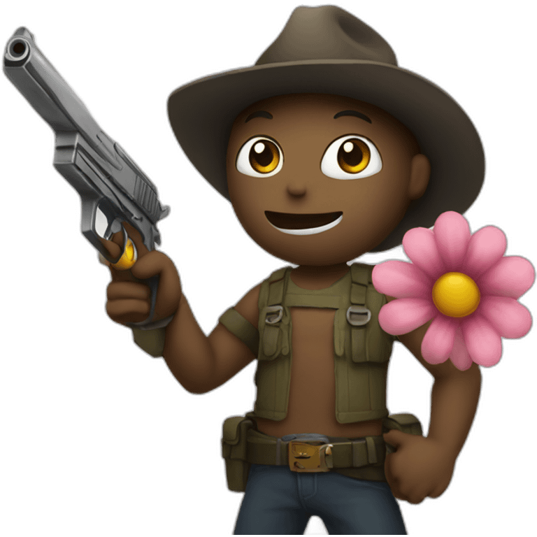 flower hold a gun emoji