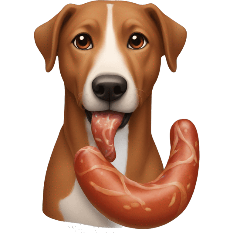 Perro salchicha hecho un nudo emoji