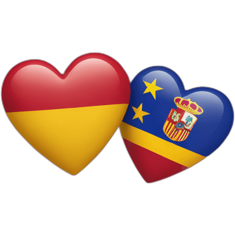 Heart with Spain flag and Venezuela flag emoji