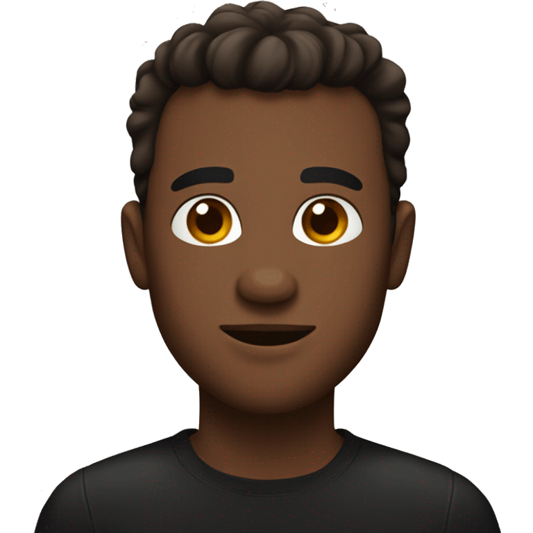 Edgar guy with black shirt and brown skin emoji