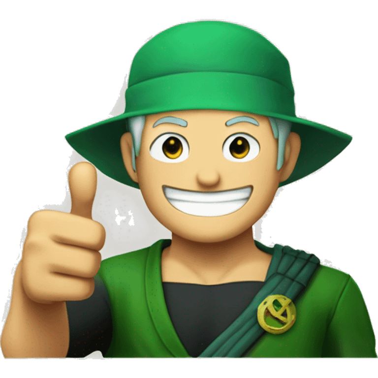 Zoro smiling and doing a thumbs up emoji