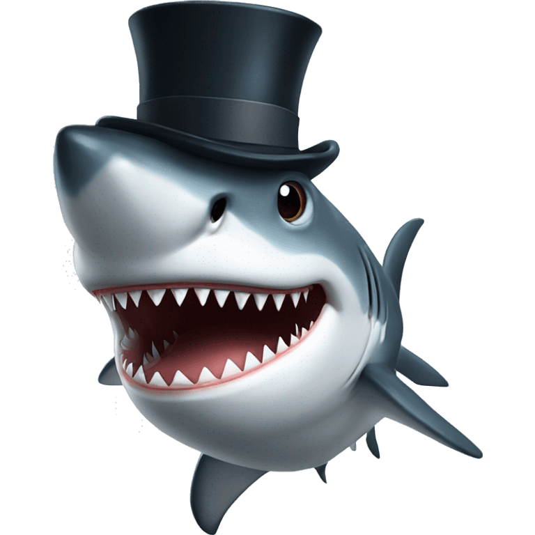 Shark with tophat emoji