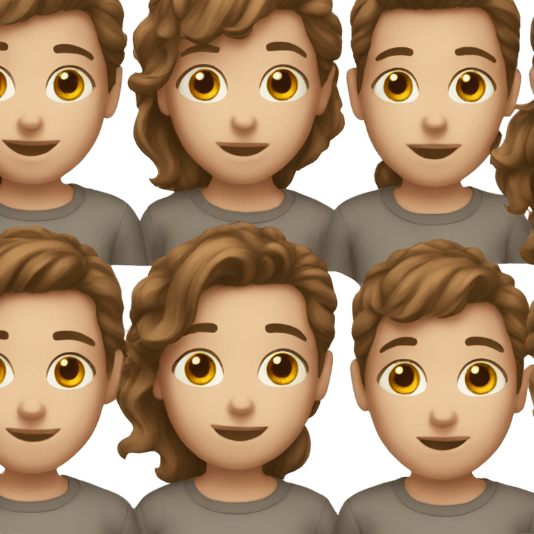 kid boy brown hair  emoji