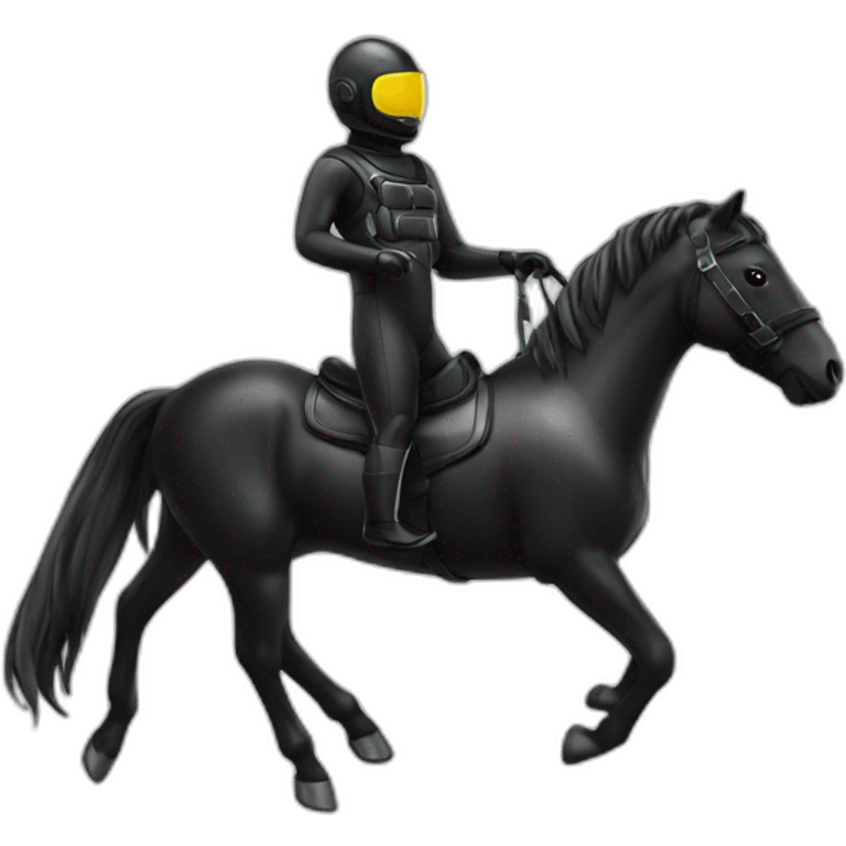 horse in black rubber shiny diving suit emoji