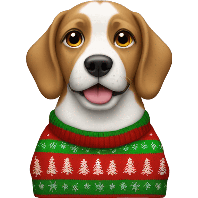 dog wearing christmas jumper emoji