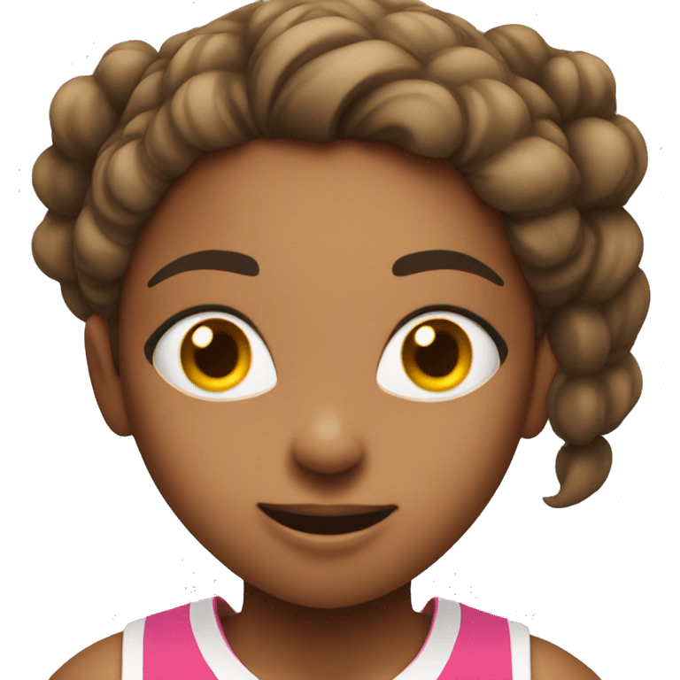 girl in pink jersey shooting a basketball  emoji