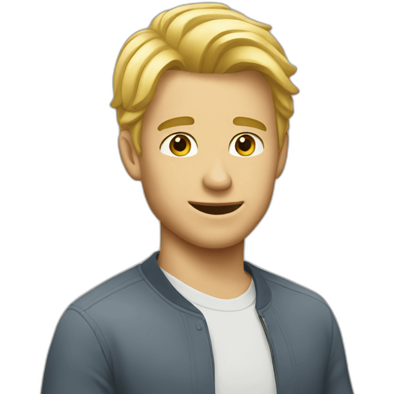 Flirty blond man emoji