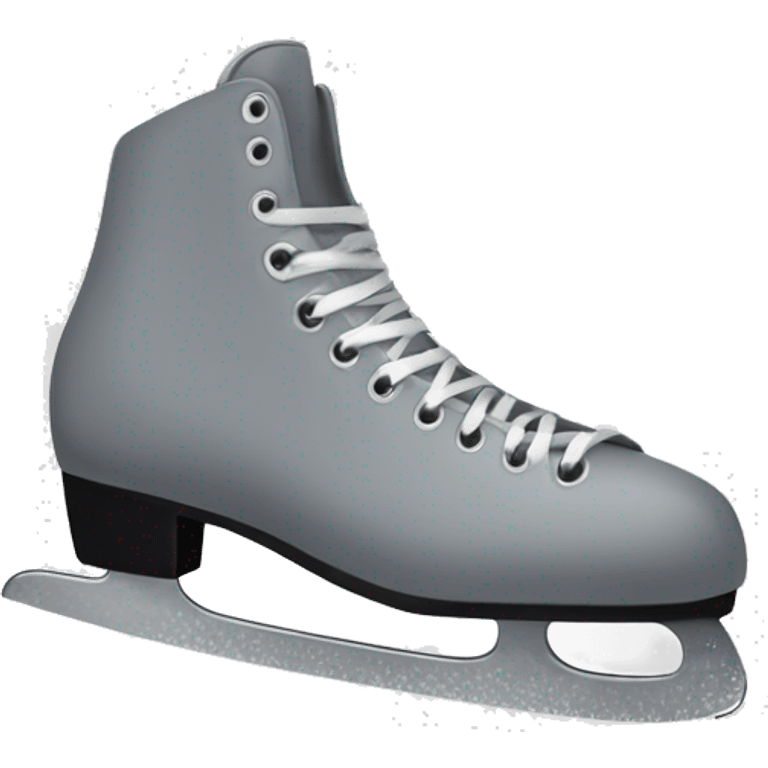 Grey worn used ice skate  emoji