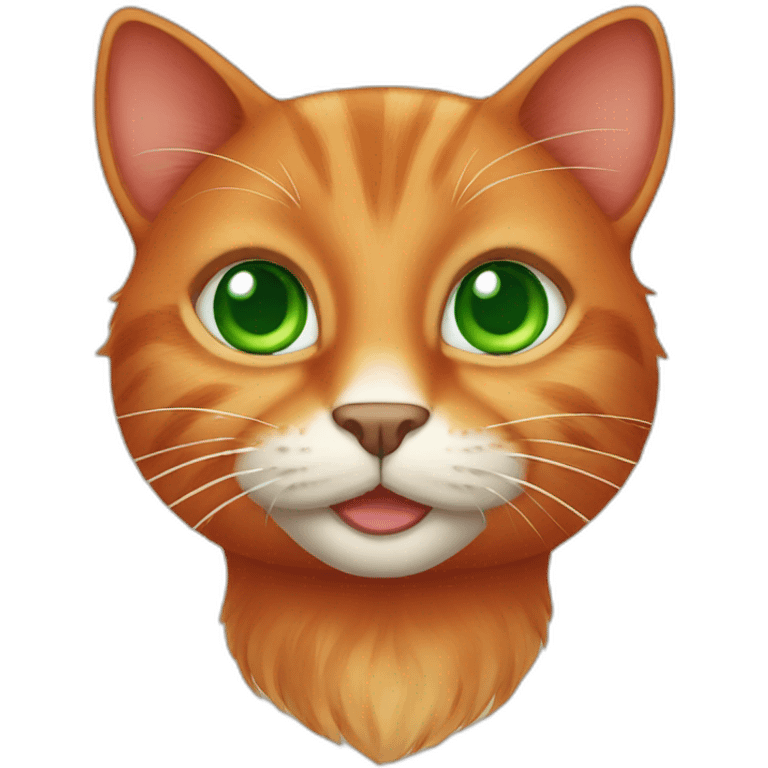 Red cat with green eyes emoji