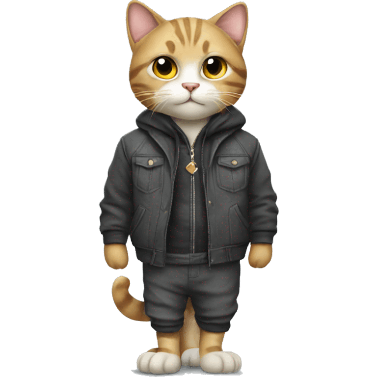 A cat wearing an outfit  emoji