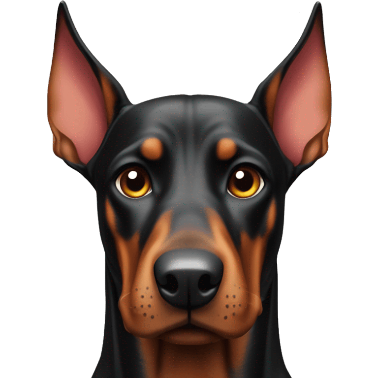 Doberman with floppy ears and red collar emoji