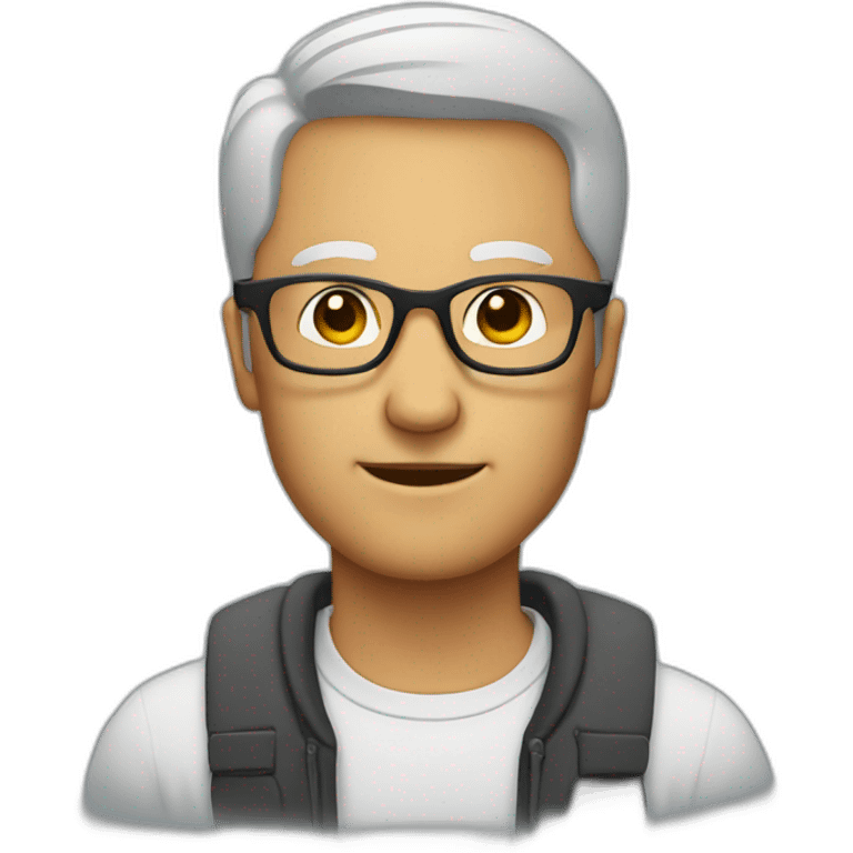 man with rectangular transparent glasses emoji