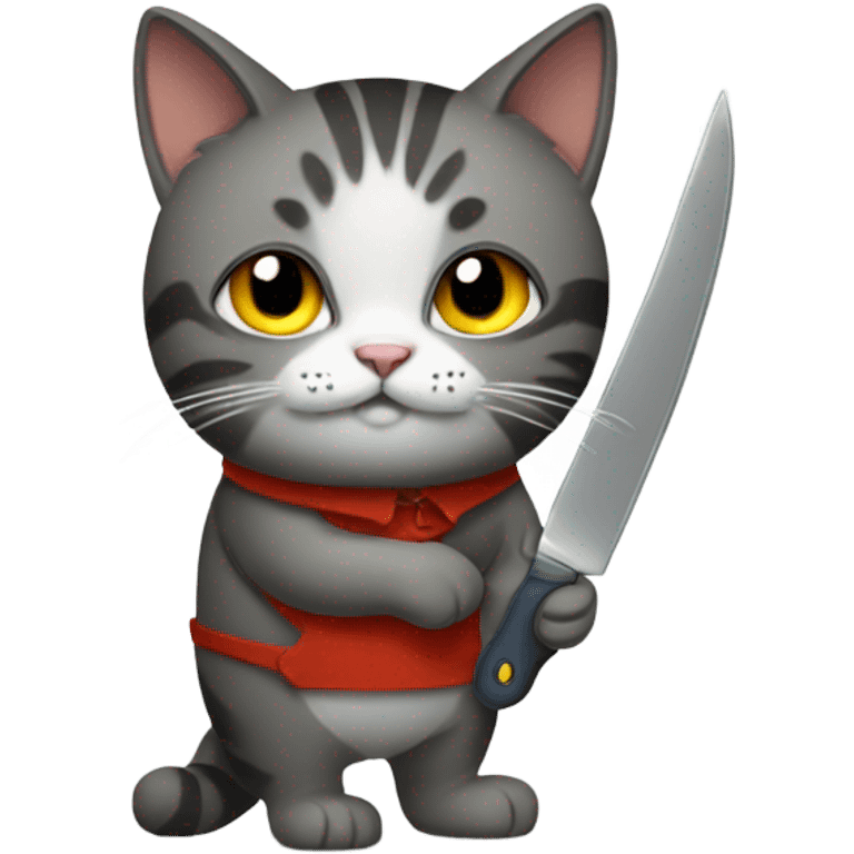 A cat with a knife emoji