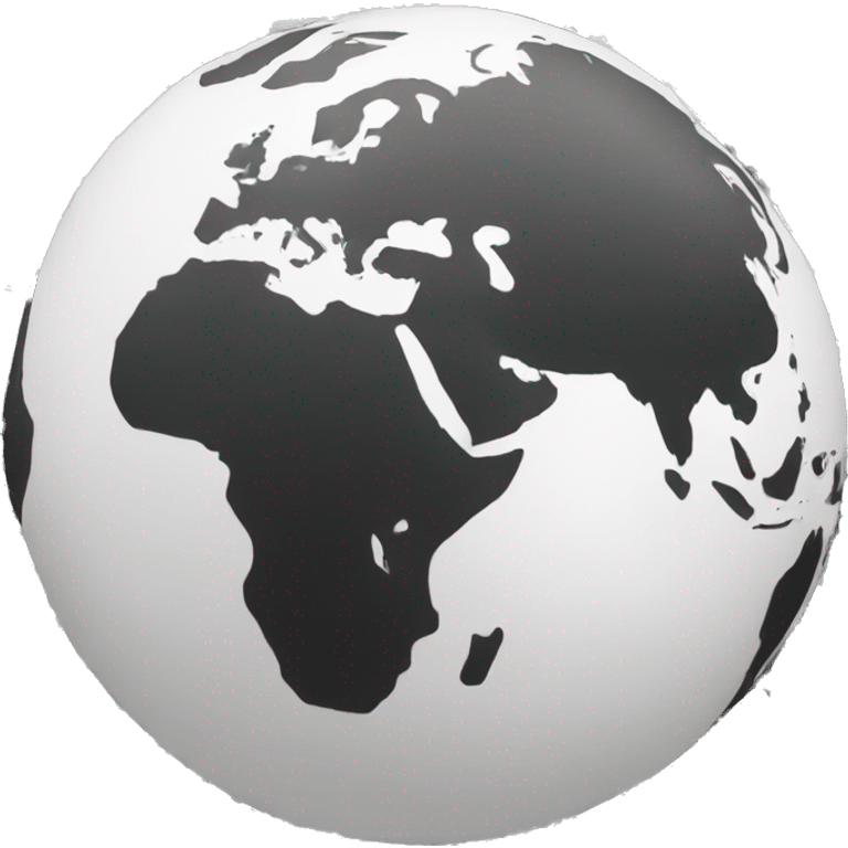 black and white world globe emoji