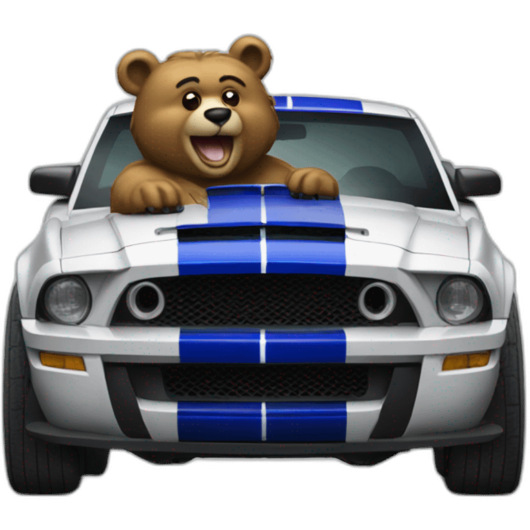 Bear driving ford shelby emoji