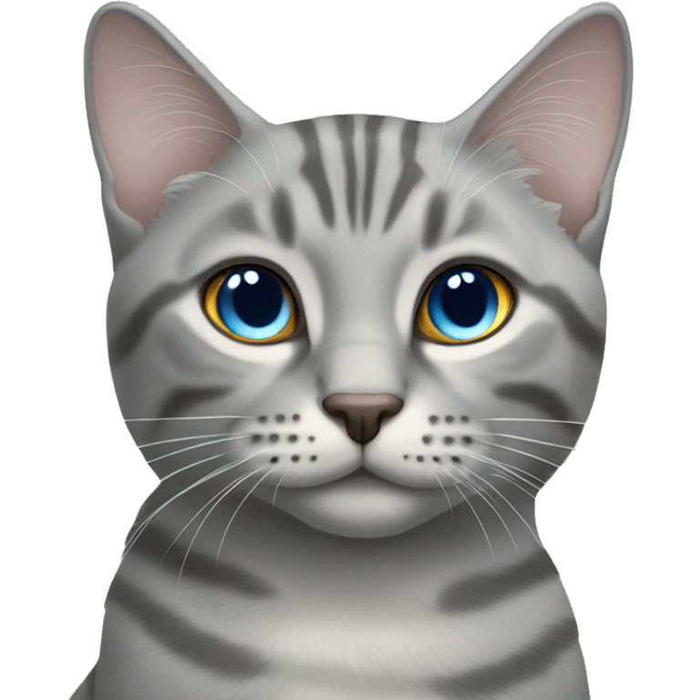  Light Grey tabby blue collar emoji