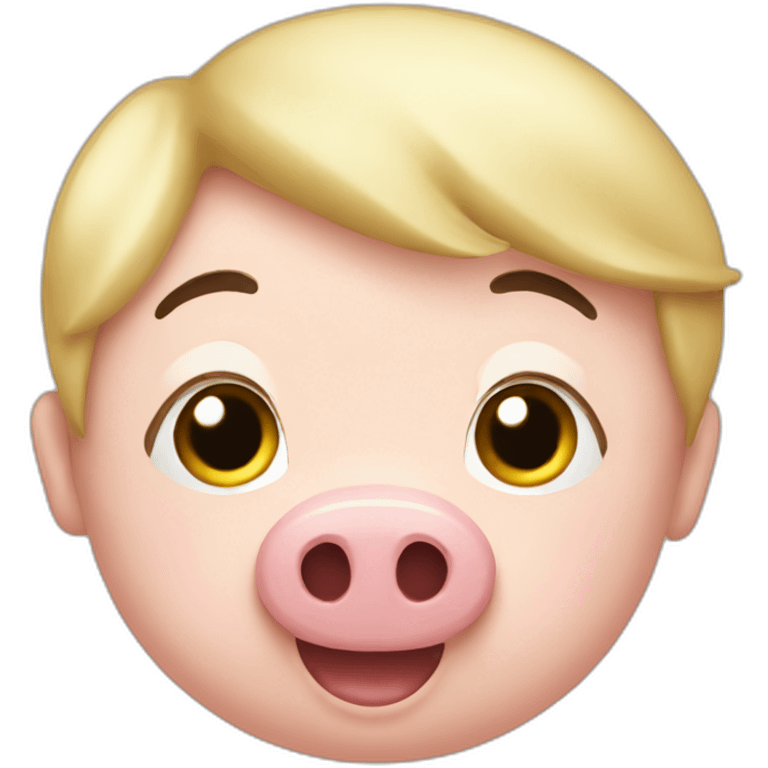 squealing pig with short blonde hair emoji