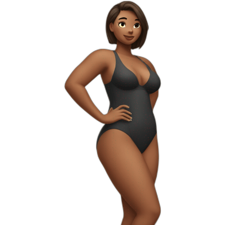 Slim-Thicc woman swimsuit posing (athletic build, perfect body, hourglass figure) emoji