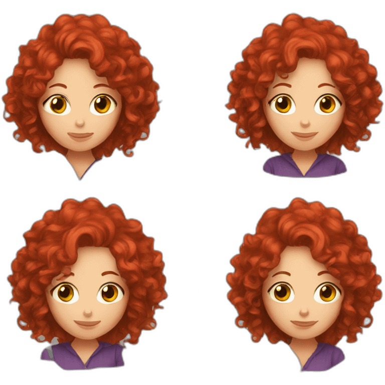 red hair curly woman drinking wine emoji