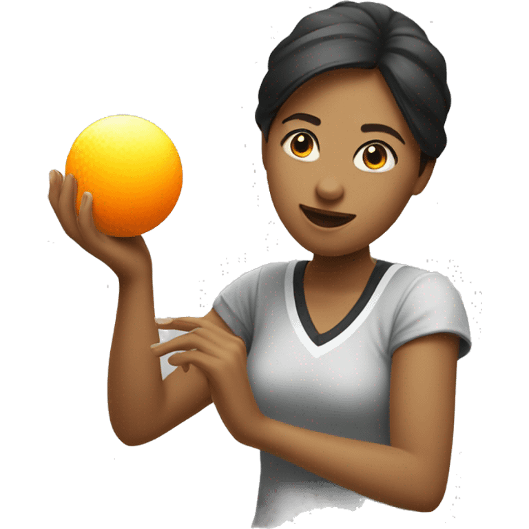 Mujer jugando ping pong emoji