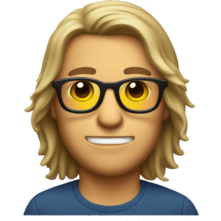 guy with glases and middle long hair, drinking beer emoji