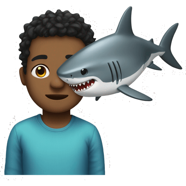 boy with shark head emoji