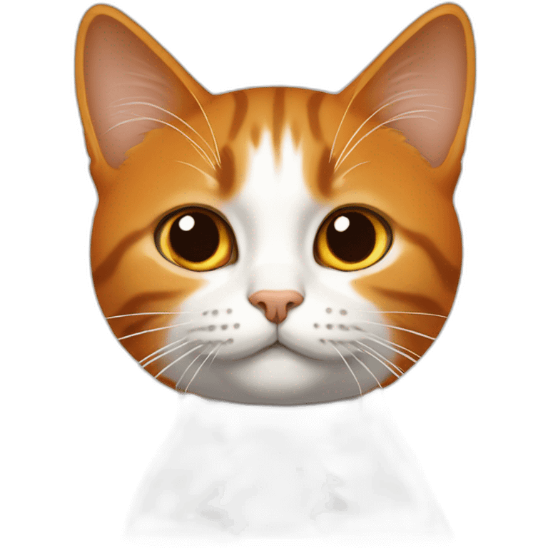 Chat orange foncé et blanc emoji