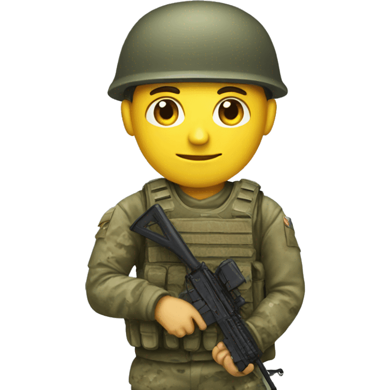 soldier with Ukrainian flag emoji