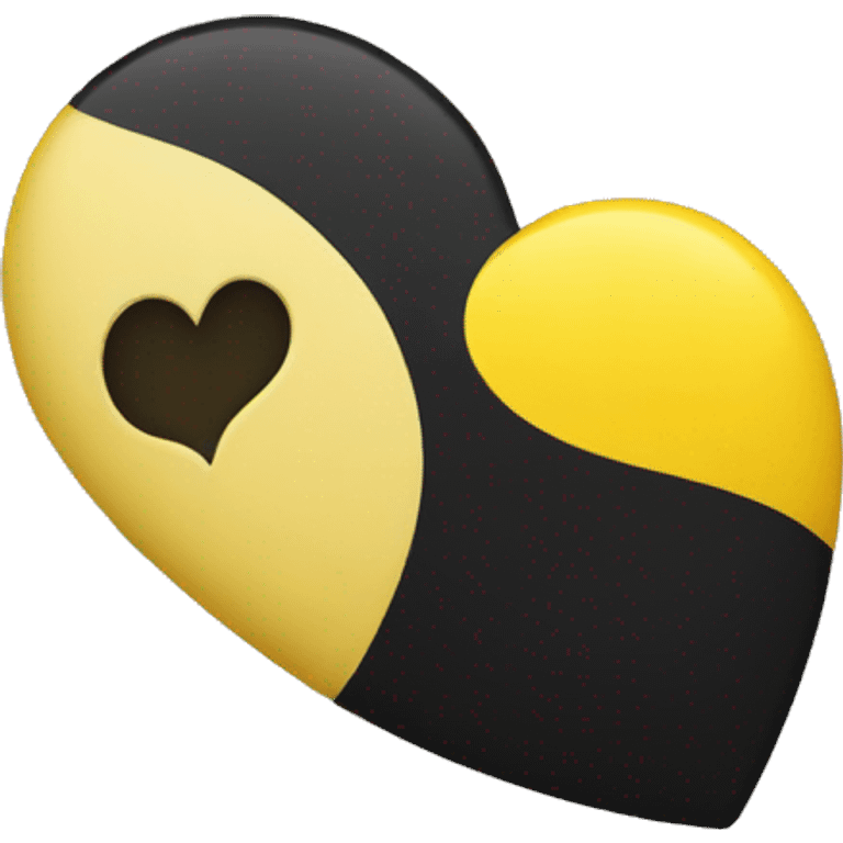 Half black and yellow heart emoji