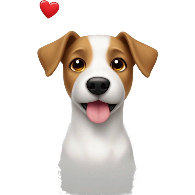 Jack rassel terrier with a heart on its right side  emoji