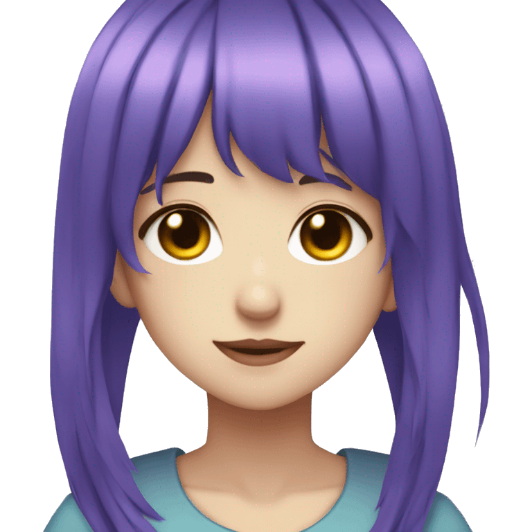 anime girl purple blue hair emoji