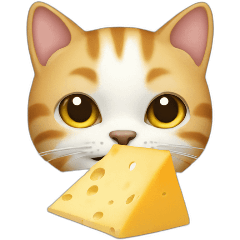 Cat eating cheese emoji