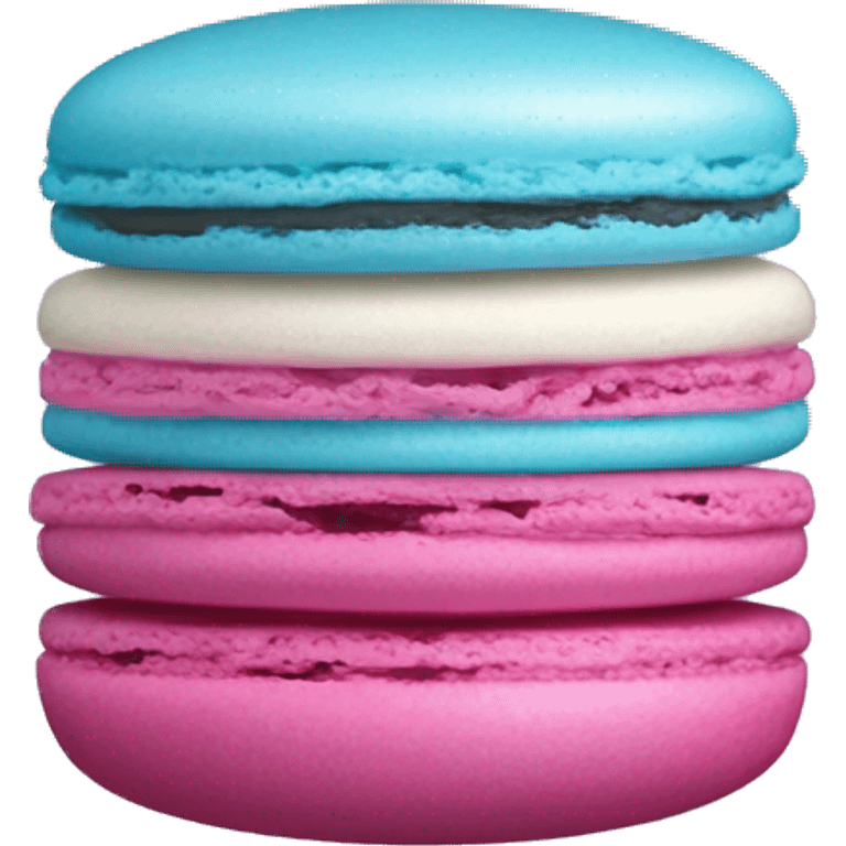 Realistic magenta and light blue macaroon emoji